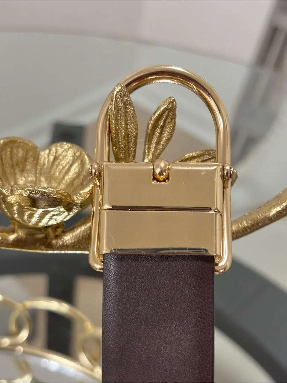 Michael Kors Monogram Reversible Belt, Brown, Size XL